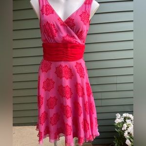 Philip DiCaprio Silk Floral Print Pink and Red Dress. ❤️👗💕🌸